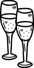 Hand Drawn wine glass illustration
