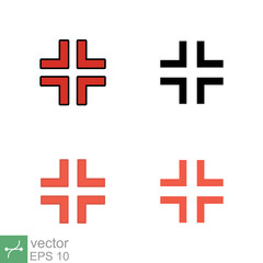 Fototapeta premium Anger symbol icon set. Simple solid, glyph, filled outline, line, flat style. Angry sign design, cartoon sticker, red emotion concept. Vector illustration isolated on white background. EPS 10.