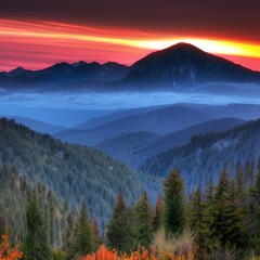 sunrise in the mountains