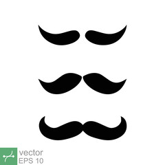 Old style mustaches icon set. Simple flat style. Cartoon, dad, mister, gentleman concept. Vector illustration isolated on white background. EPS 10.