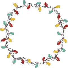 Christmas Lights Shine Icon Illustration Design Graphic Element
