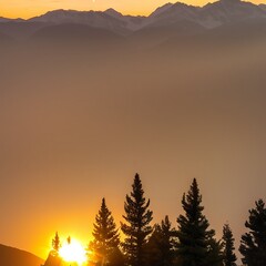 sunrise in the mountains