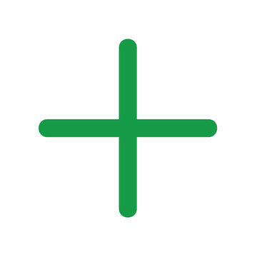 Green Plus Sign Icon Vector illustration