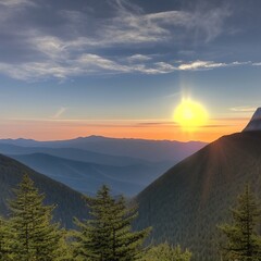 Obraz premium sunrise in the mountains