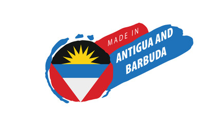 Antigua and Barbuda flag, vector illustration on a white background.