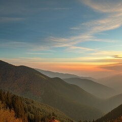 sunset in the mountains