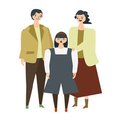3人家族のイラスト