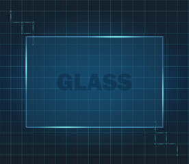 illustration with the effect of frosted glass. neon.glassmorphism.vector image