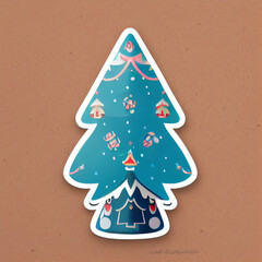sticker design of a super cute christmas tree