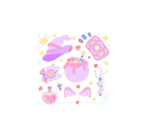 set of purple witch