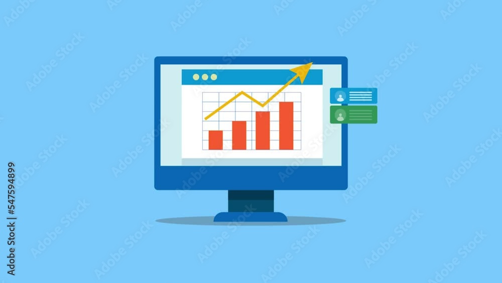 Poster financial report analytics business customer data growing arrow and graph concept.