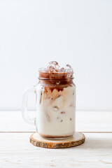 Iced chocolate milkshake drink