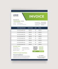 business corporate minimal invoice design template