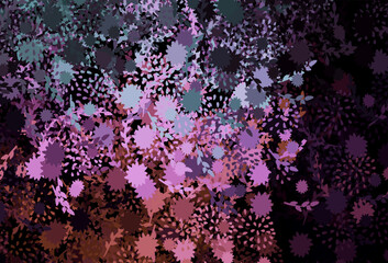 Fototapeta na wymiar Dark Pink, Green vector background with abstract shapes.