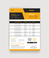 Business corporate minimal invoice design template