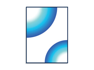 Canvas Print with an Abstract Gradient Circle Theme with a Blend of Light Blue to Dark Blue gradations. Suitable for Wall Decorations and Other Template Design Needs.