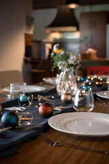 Decorated Christmas table setting - 547597026