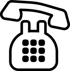 黒電話のシンプルなイラストアイコン