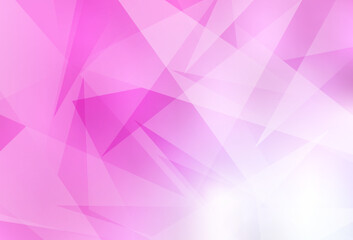 Obraz premium Light Pink vector template with crystals, triangles.