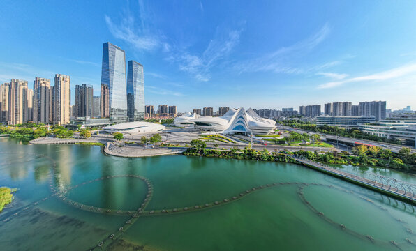 Scenery of Meixi Lake Park in Changsha, Hunan Province, China