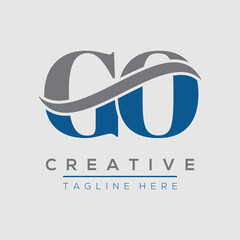 Initial Letter GO logo template. Monnogram, delicate floral design ,Vector design