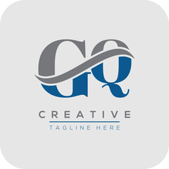 Initial Letter GQ logo template. Monnogram, delicate floral design ,Vector design