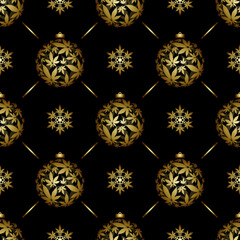 Christmas ornaments  with cannabis leaves seamless  pattern