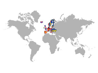 Fototapeta na wymiar ヨーロッパ国家の地図