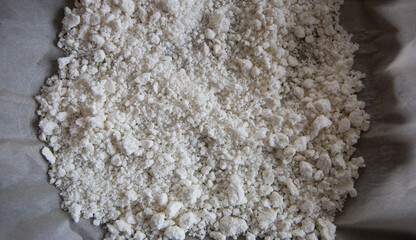 Coconut flower leftover from coconut milk.  