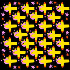 seamless background with bird star