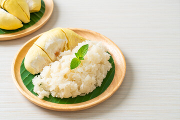 Durian sticky rice on plate