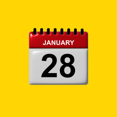 january 3d calendar vector design. january calendar design template. 3d calendar design vector illustration