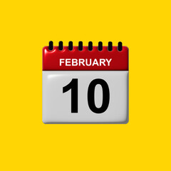 february 3d calendar vector design. february calendar design template. 3d calendar design vector illustration