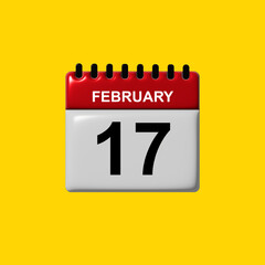 february 3d calendar vector design. february calendar design template. 3d calendar design vector illustration