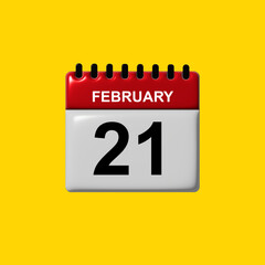 february 3d calendar vector design. february calendar design template. 3d calendar design vector illustration