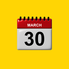 march 3d calendar vector design. march calendar design template. 3d calendar design vector illustration