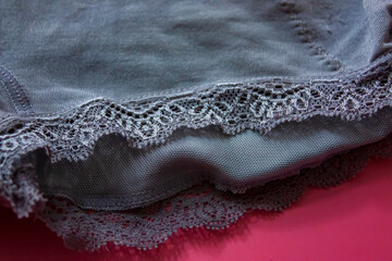 Gray seamless smooth floral lace luxury elegant women shapewear panty. 