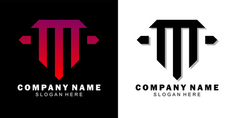 letter M logo. M Letter Design Vector with black background