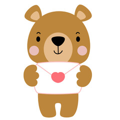 Teddy bear love valentines day, Falt vector