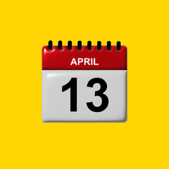 april 3d calendar vector design. april calendar design template. 3d calendar design vector illustration