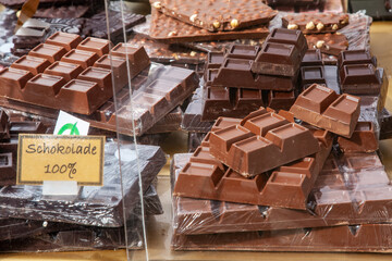 chocolate and other sweets on the Chocolate festival in Neuwied, Germany