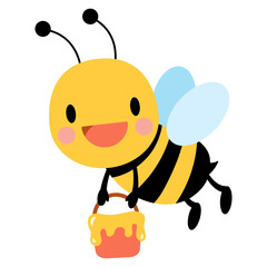 Obraz premium Honey Bee Flat Clipart