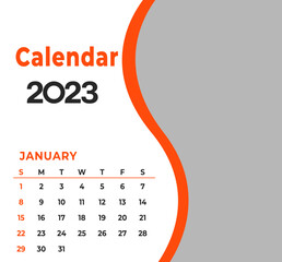 2023 Stylish calendar template, you can use desktop table office table and wall.