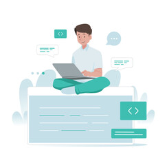 Illustration graphic of  Coding Activity. Perfect for banner, social media, etc.
