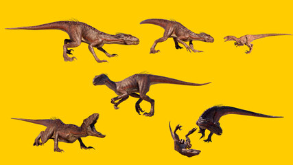 set of dinosaurs indoraptor