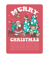 Fototapeta na wymiar Merry Christmas and happy new year greeting card illustration
