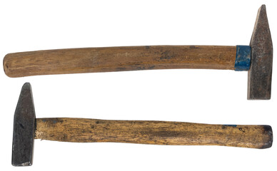 Old hammer. set of two old hammers. isolated on a transparent background