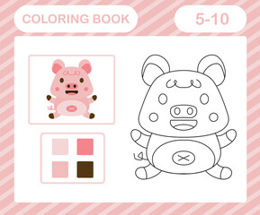 coloring pages cartoon pig,education game for kids age 5 and 10 Year Old