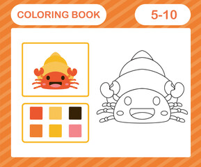 coloring pages cartoon hermit crab,education game for kids age 5 and 10 Year Old