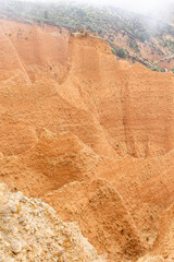 valley eroded, over the centuries, between the provinces of guadalara and madrid in spain, called las carcavas, covered by fog